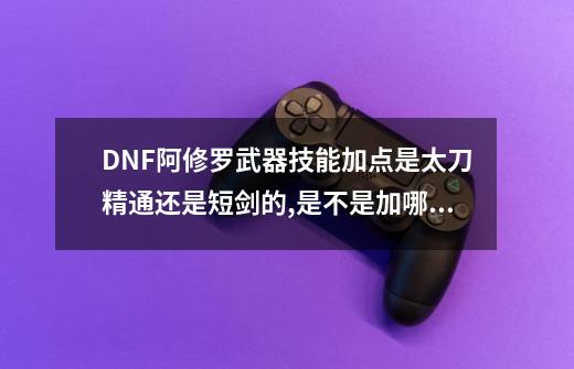 DNF阿修罗武器技能加点是太刀精通还是短剑的,是不是加哪个精通都要加满-第1张-游戏资讯-智辉网络