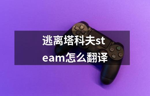 逃离塔科夫steam怎么翻译-第1张-游戏资讯-智辉网络