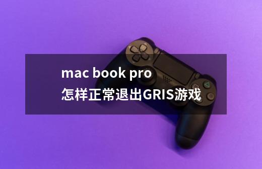 mac book pro怎样正常退出GRIS游戏-第1张-游戏资讯-智辉网络