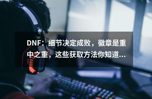 DNF：细节决定成败，徽章是重中之重，这些获取方法你知道吗？-第1张-游戏资讯-智辉网络