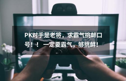 PK对手是老将，求霸气挑衅口号！！ 一定要霸气，够挑衅！-第1张-游戏资讯-智辉网络