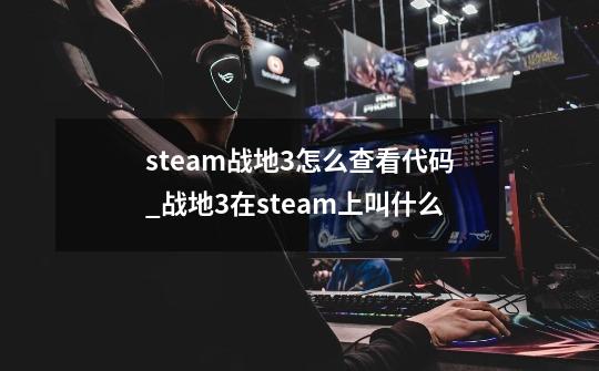 steam战地3怎么查看代码_战地3在steam上叫什么-第1张-游戏资讯-智辉网络