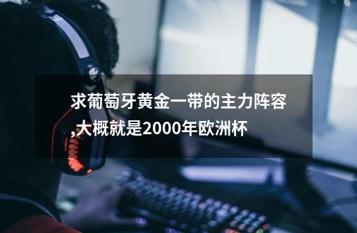 求葡萄牙黄金一带的主力阵容,大概就是2000年欧洲杯-第1张-游戏资讯-智辉网络