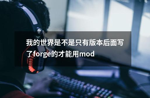 我的世界是不是只有版本后面写了forge的才能用mod-第1张-游戏资讯-智辉网络