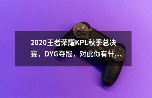 2020王者荣耀KPL秋季总决赛，DYG夺冠，对此你有什么想说的-第1张-游戏资讯-智辉网络