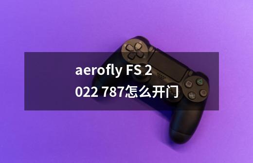 aerofly FS 2022 787怎么开门-第1张-游戏资讯-智辉网络