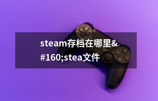 steam存档在哪里 stea文件-第1张-游戏资讯-智辉网络