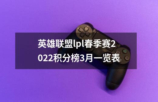 英雄联盟lpl春季赛2022积分榜3月一览表-第1张-游戏资讯-智辉网络