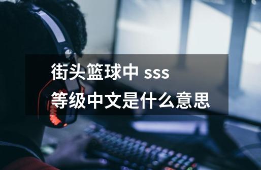 街头篮球中 sss等级中文是什么意思-第1张-游戏资讯-智辉网络