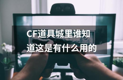 CF道具城里谁知道这是有什么用的-第1张-游戏资讯-智辉网络