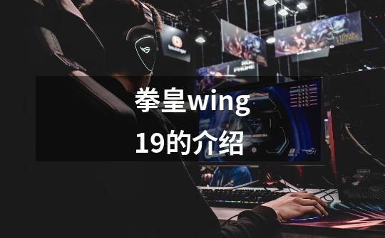 拳皇wing1.9的介绍-第1张-游戏资讯-智辉网络