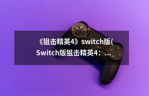 《狙击精英4》switch版(Switch版狙击精英4：准则收束)-第1张-游戏资讯-智辉网络