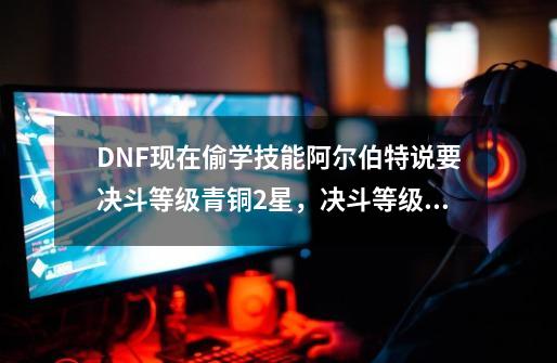 DNF现在偷学技能阿尔伯特说要决斗等级青铜2星，决斗等级在哪里看啊？,dnf决斗场在哪里-第1张-游戏资讯-智辉网络