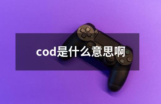 cod是什么意思啊-第1张-游戏资讯-智辉网络