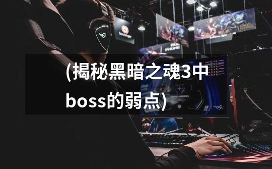 (揭秘黑暗之魂3中boss的弱点)-第1张-游戏资讯-智辉网络