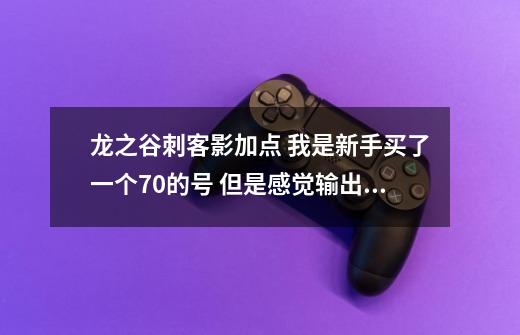 龙之谷刺客影加点 我是新手买了一个70的号 但是感觉输出不是一般的低 个人认为加点有问题-第1张-游戏资讯-智辉网络