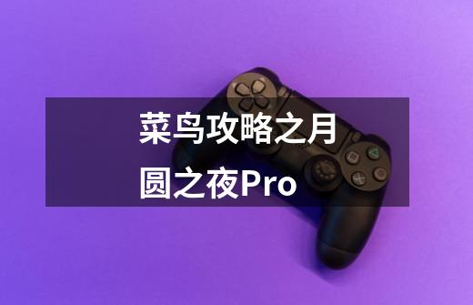 菜鸟攻略之月圆之夜Pro-第1张-游戏资讯-智辉网络