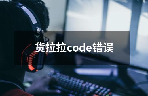 货拉拉code错误-第1张-游戏资讯-智辉网络