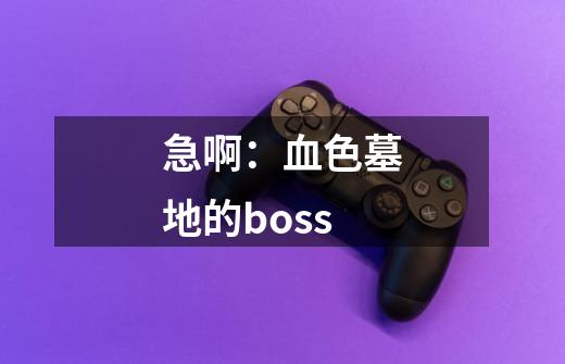 急啊：血色墓地的boss-第1张-游戏资讯-智辉网络