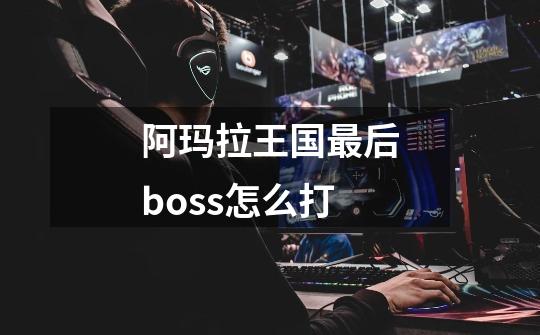 阿玛拉王国最后boss怎么打-第1张-游戏资讯-智辉网络