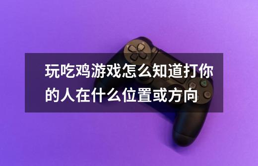 玩吃鸡游戏怎么知道打你的人在什么位置或方向-第1张-游戏资讯-智辉网络