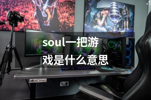 soul一把游戏是什么意思-第1张-游戏资讯-智辉网络