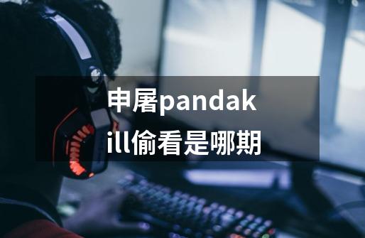 申屠pandakill偷看是哪期-第1张-游戏资讯-智辉网络