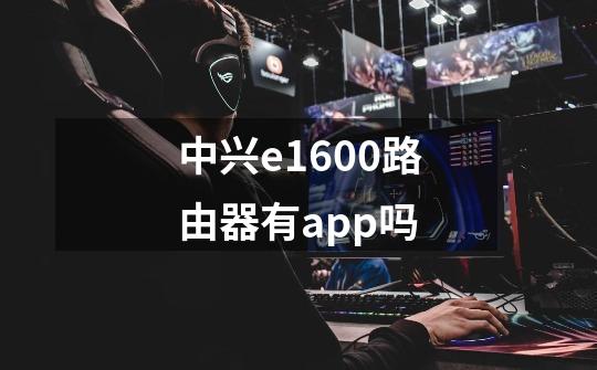 中兴e1600路由器有app吗-第1张-游戏资讯-智辉网络