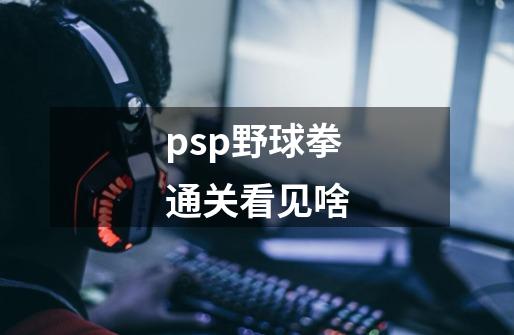 psp野球拳通关看见啥-第1张-游戏资讯-智辉网络