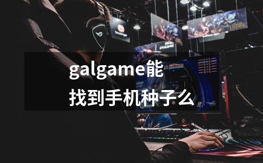 galgame能找到手机种子么-第1张-游戏资讯-智辉网络