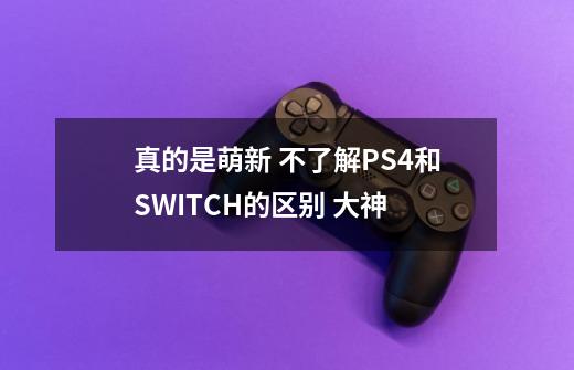 真的是萌新 不了解PS4和SWITCH的区别 大神-第1张-游戏资讯-智辉网络