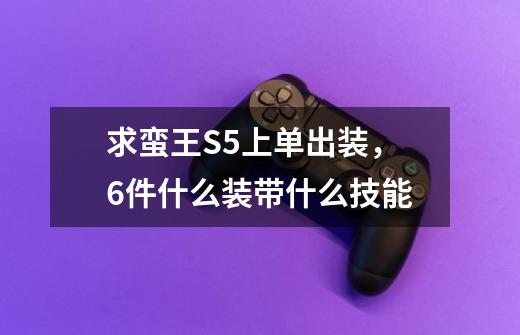 求蛮王S5上单出装，6件什么装带什么技能-第1张-游戏资讯-智辉网络