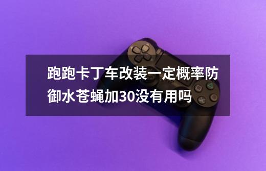 跑跑卡丁车改装一定概率防御水苍蝇加30没有用吗-第1张-游戏资讯-智辉网络