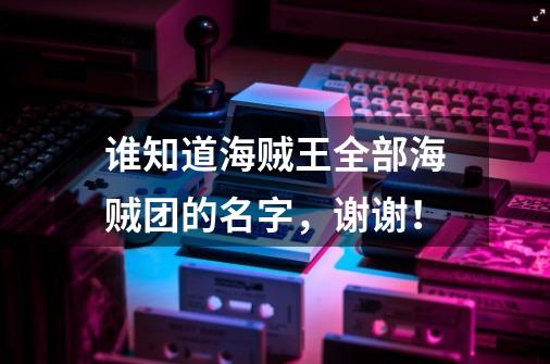 谁知道海贼王全部海贼团的名字，谢谢！-第1张-游戏资讯-智辉网络