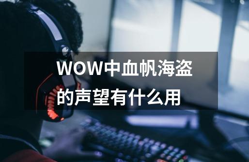 WOW中血帆海盗的声望有什么用-第1张-游戏资讯-智辉网络