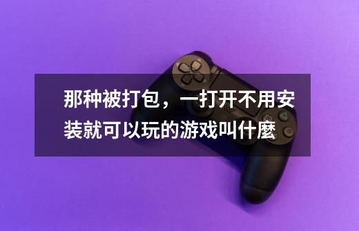 那种被打包，一打开不用安装就可以玩的游戏叫什麼-第1张-游戏资讯-智辉网络