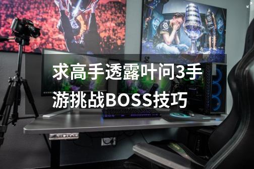 求高手透露叶问3手游挑战BOSS技巧-第1张-游戏资讯-智辉网络