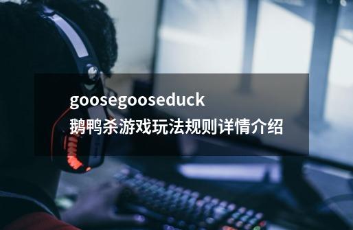 goosegooseduck鹅鸭杀游戏玩法规则详情介绍-第1张-游戏资讯-智辉网络