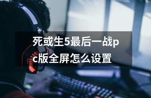 死或生5最后一战pc版全屏怎么设置-第1张-游戏资讯-智辉网络