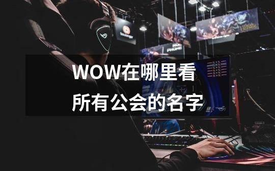 WOW在哪里看所有公会的名字-第1张-游戏资讯-智辉网络