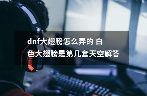 dnf大翅膀怎么弄的 白色大翅膀是第几套天空解答-第1张-游戏资讯-智辉网络