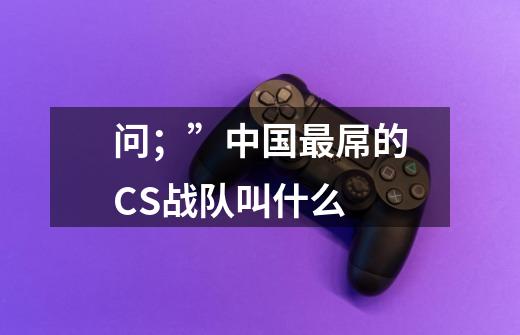 问；”中国最屌的CS战队叫什么-第1张-游戏资讯-智辉网络