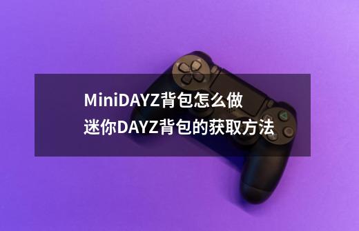 MiniDAYZ背包怎么做 迷你DAYZ背包的获取方法-第1张-游戏资讯-智辉网络