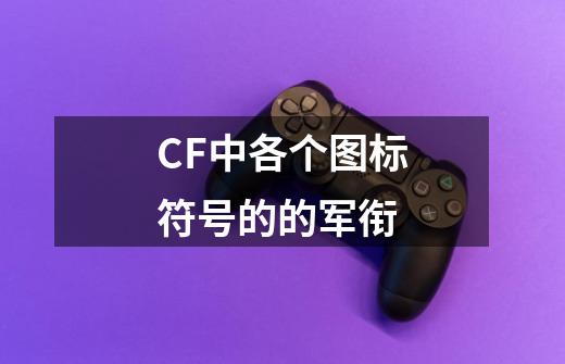 CF中各个图标符号的的军衔-第1张-游戏资讯-智辉网络