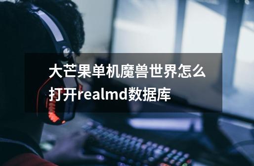 大芒果单机魔兽世界怎么打开realmd数据库-第1张-游戏资讯-智辉网络