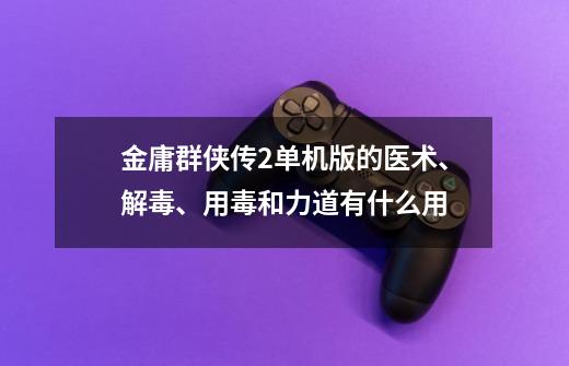 金庸群侠传2单机版的医术、解毒、用毒和力道有什么用-第1张-游戏资讯-智辉网络