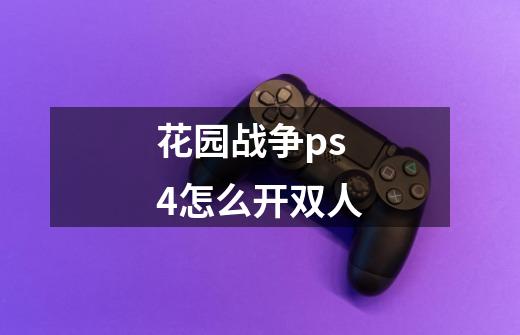 花园战争ps4怎么开双人-第1张-游戏资讯-智辉网络