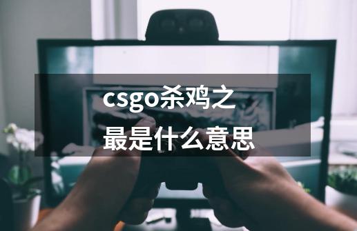 csgo杀鸡之最是什么意思-第1张-游戏资讯-智辉网络