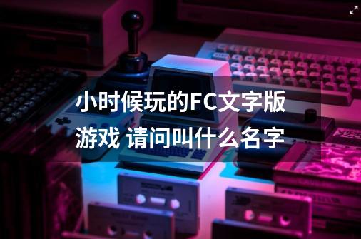 小时候玩的FC文字版游戏 请问叫什么名字-第1张-游戏资讯-智辉网络