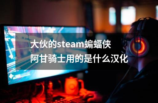 大伙的steam蝙蝠侠阿甘骑士用的是什么汉化-第1张-游戏资讯-智辉网络